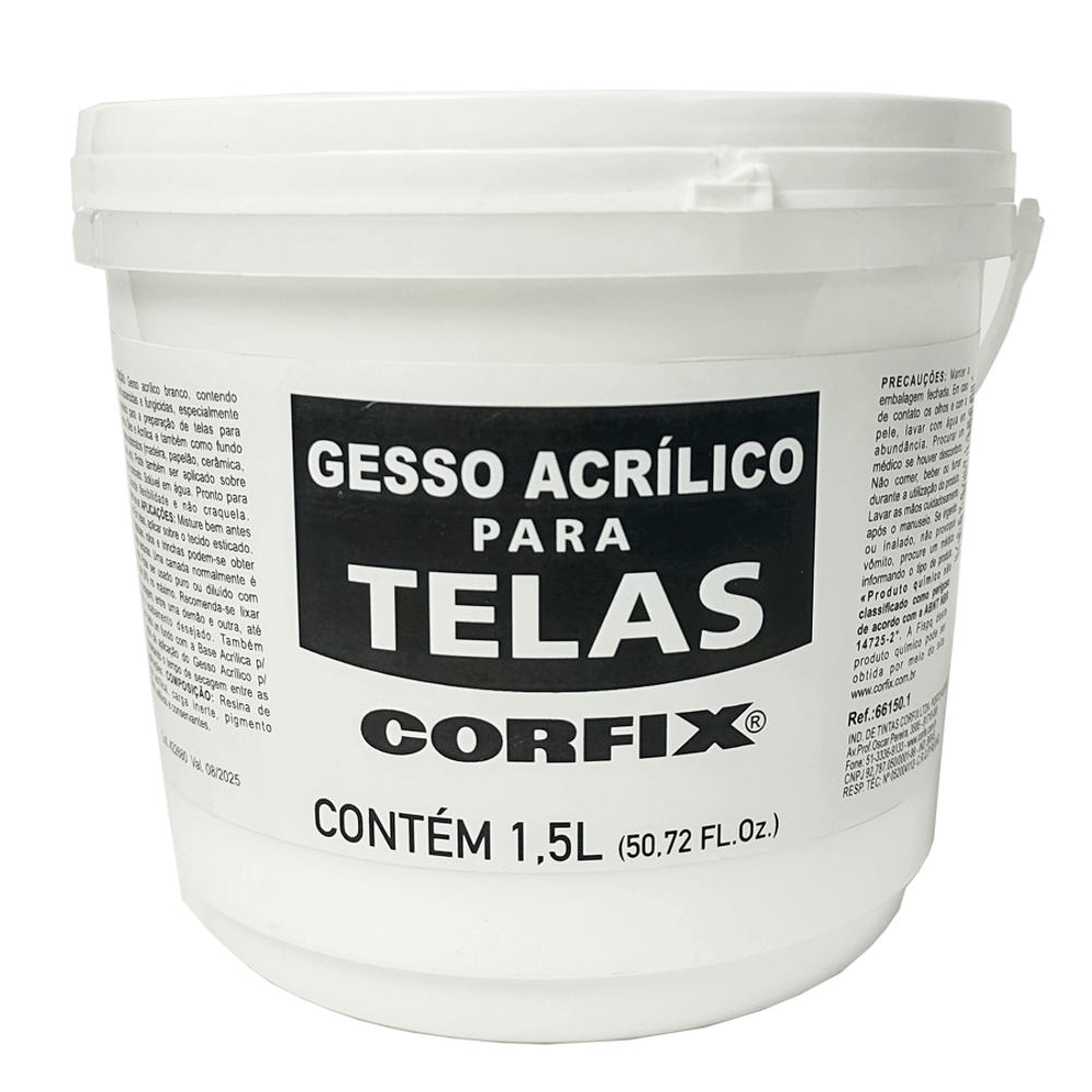 Gesso Acrílico Para Telas Corfix 1,5L